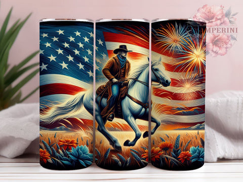 4th Of July Cowboy 20oz Tumbler Wrap PNG, Western Cowboy Tumbler Png, Straight & Tapered Tumbler Wrap, Instant Digital Download Sublimation Li Zamperini 