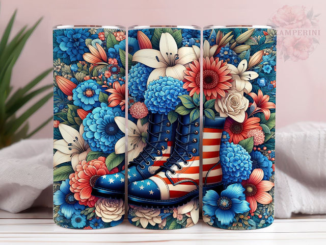 4th of July Cowgirl Boots 20oz Tumbler Wrap PNG, American Flag Tumbler Png, Straight & Tapered Tumbler Wrap, Instant Digital Download Sublimation Li Zamperini 