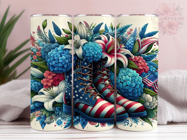 4th of July Cowgirl Boots 20oz Tumbler Wrap PNG, American Flag Tumbler Png, Straight & Tapered Tumbler Wrap, Instant Digital Download Sublimation Li Zamperini 