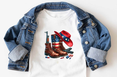 4th of July Cowgirl Boots PNG Sublimation Clipart Sublimation SVGArt 