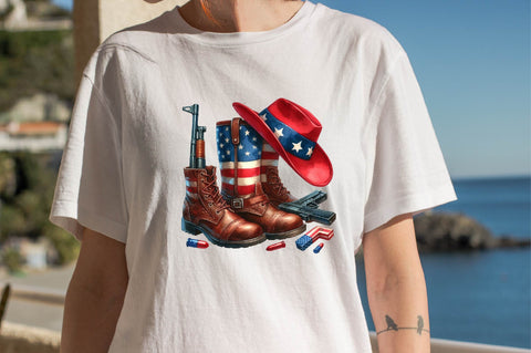 4th of July Cowgirl Boots PNG Sublimation Clipart Sublimation SVGArt 