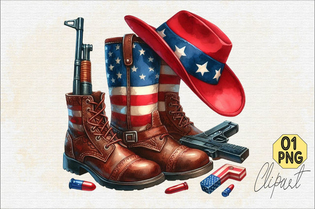 4th of July Cowgirl Boots PNG Sublimation Clipart Sublimation SVGArt 