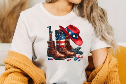 4th of July Cowgirl Boots PNG Sublimation Clipart Sublimation SVGArt 