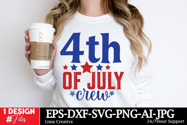 4th Of July Crew SVG Cut File, 4th Of July T-shirt Design, 4th Of July Sublimation Design, American Graphic Illustration Design, SVG Insomnia Std 