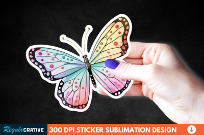 4th Of July Cute Butterfly Sticker Clipart Sublimation Regulrcrative 