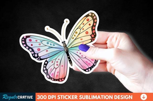 4th Of July Cute Butterfly Sticker Clipart Sublimation Regulrcrative 