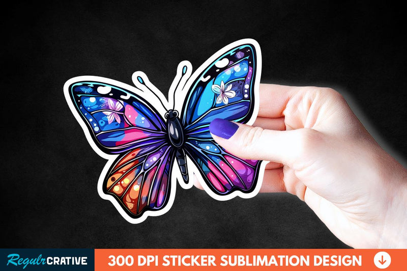 4th Of July Cute Butterfly Sticker Clipart Sublimation Regulrcrative 