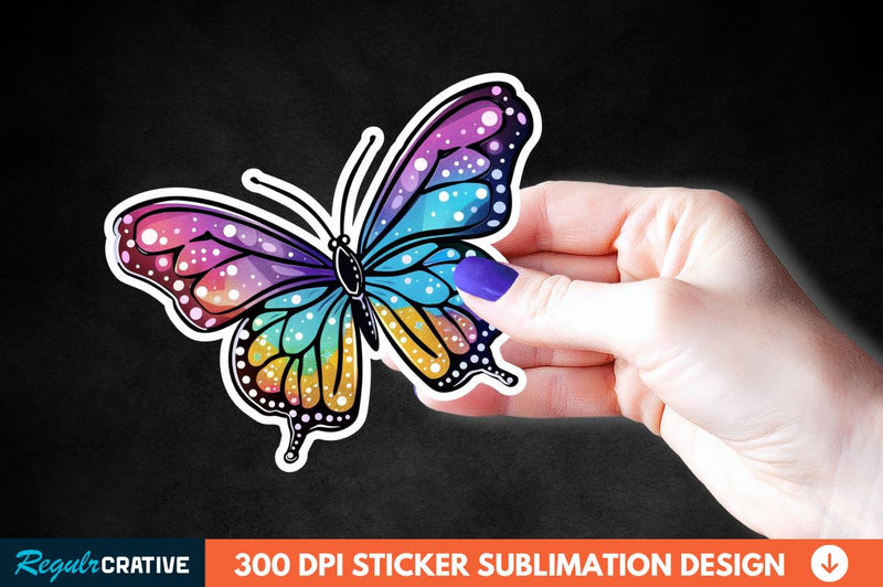 4th Of July Cute Butterfly Sticker Clipart Sublimation Regulrcrative 