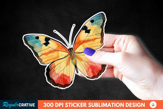 4th Of July Cute Butterfly Sticker Clipart Sublimation Regulrcrative 