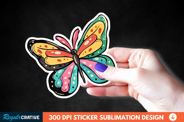 4th Of July Cute Butterfly Sticker Clipart Sublimation Regulrcrative 