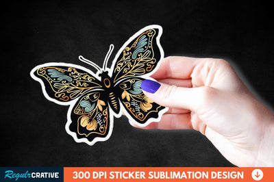 4th Of July Cute Butterfly Sticker Clipart Sublimation Regulrcrative 