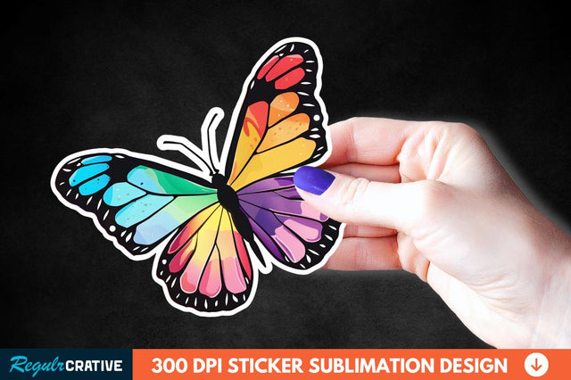 4th Of July Cute Butterfly Sticker Clipart Sublimation Regulrcrative 