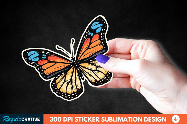 4th Of July Cute Butterfly Sticker Clipart Sublimation Regulrcrative 