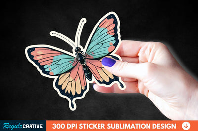 4th Of July Cute Butterfly Sticker Clipart Sublimation Regulrcrative 
