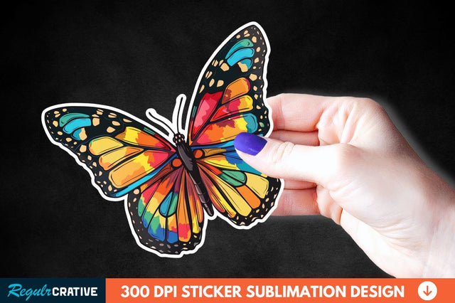 4th Of July Cute Butterfly Sticker Clipart Sublimation Regulrcrative 
