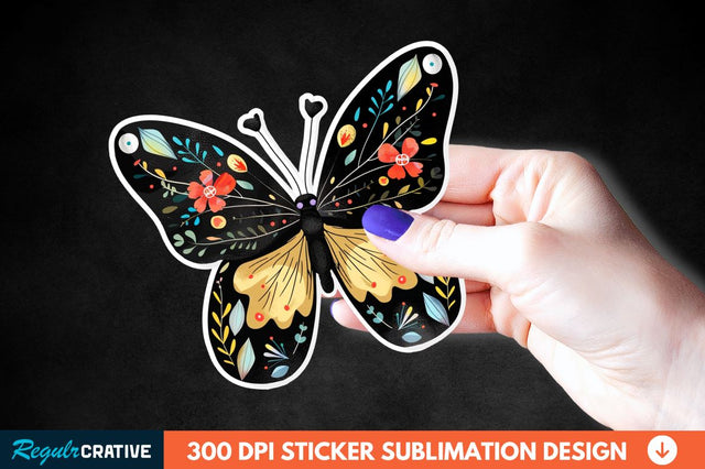 4th Of July Cute Butterfly Sticker Clipart Sublimation Regulrcrative 