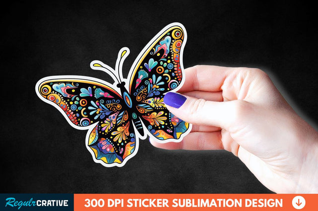 4th Of July Cute Butterfly Sticker Clipart Sublimation Regulrcrative 