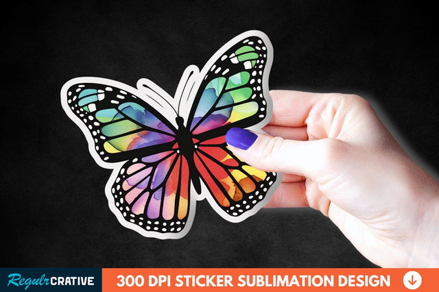 4th Of July Cute Butterfly Sticker Clipart Sublimation Regulrcrative 