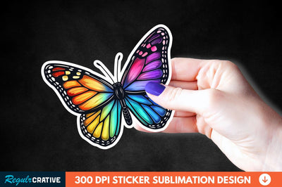 4th Of July Cute Butterfly Sticker Clipart Sublimation Regulrcrative 