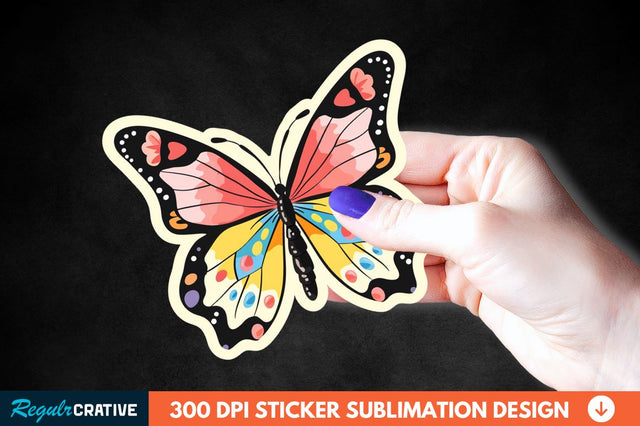 4th Of July Cute Butterfly Sticker Clipart Sublimation Regulrcrative 