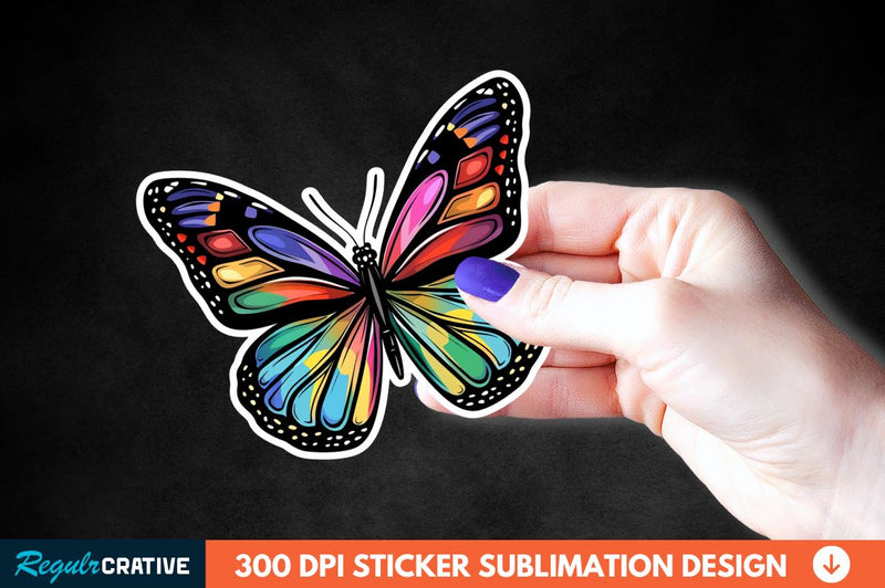 4th Of July Cute Butterfly Sticker Clipart Sublimation Regulrcrative 
