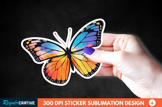 4th Of July Cute Butterfly Sticker Clipart Sublimation Regulrcrative 