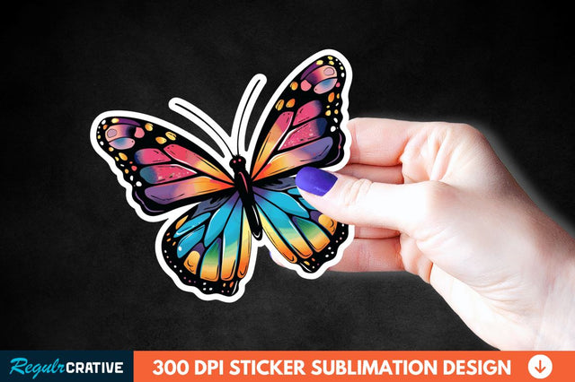 4th Of July Cute Butterfly Sticker Clipart Sublimation Regulrcrative 