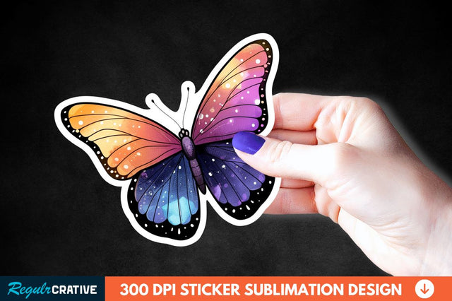 4th Of July Cute Butterfly Sticker Clipart Sublimation Regulrcrative 
