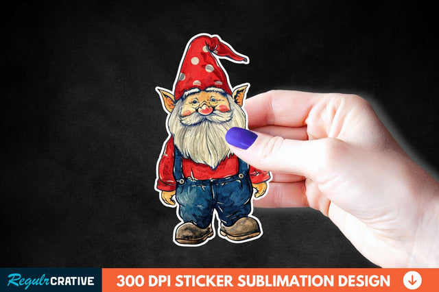 4th Of July Cute Gnome Sticker Clipart Sublimation Regulrcrative 
