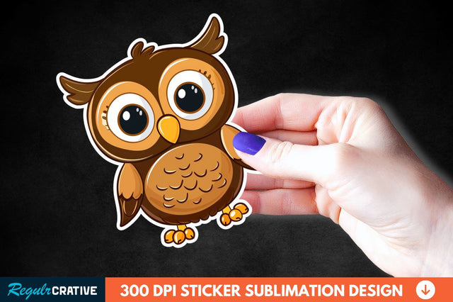 4th Of July Cute Owl Sticker Clipart Sublimation Regulrcrative 