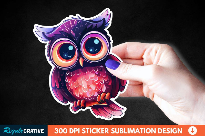 4th Of July Cute Owl Sticker Clipart Sublimation Regulrcrative 