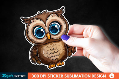 4th Of July Cute Owl Sticker Clipart Sublimation Regulrcrative 