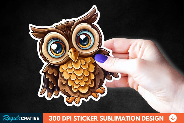 4th Of July Cute Owl Sticker Clipart Sublimation Regulrcrative 