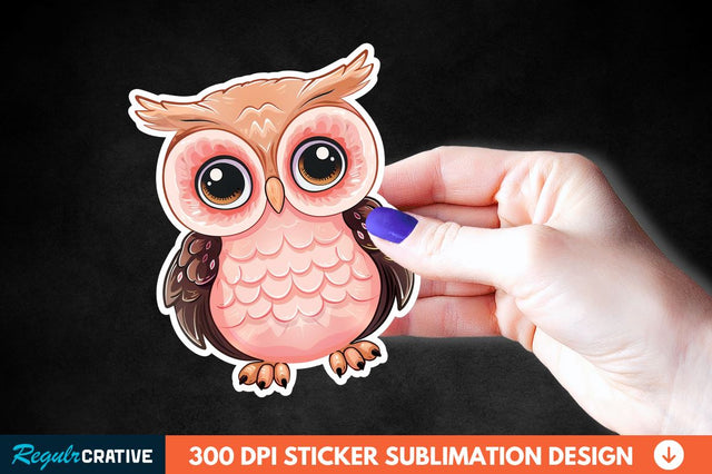 4th Of July Cute Owl Sticker Clipart Sublimation Regulrcrative 