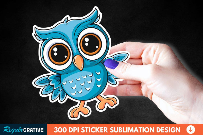 4th Of July Cute Owl Sticker Clipart Sublimation Regulrcrative 