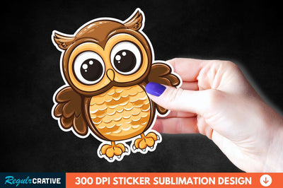 4th Of July Cute Owl Sticker Clipart Sublimation Regulrcrative 
