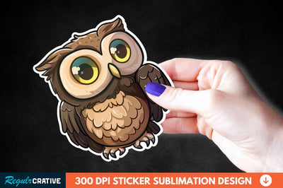 4th Of July Cute Owl Sticker Clipart Sublimation Regulrcrative 