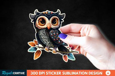 4th Of July Cute Owl Sticker Clipart Sublimation Regulrcrative 