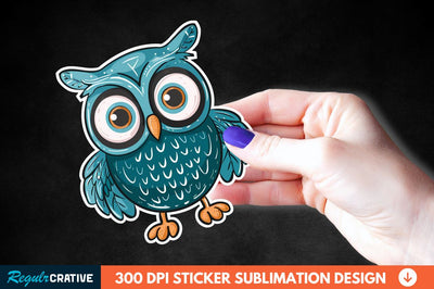 4th Of July Cute Owl Sticker Clipart Sublimation Regulrcrative 
