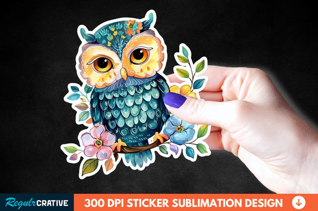 4th Of July Cute Owl Sticker Clipart Sublimation Regulrcrative 