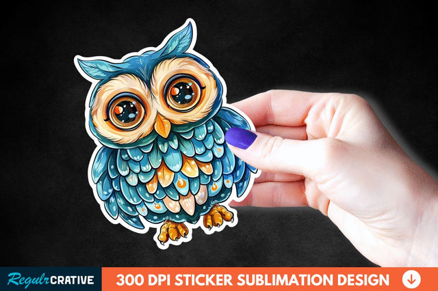 4th Of July Cute Owl Sticker Clipart Sublimation Regulrcrative 