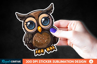 4th Of July Cute Owl Sticker Clipart Sublimation Regulrcrative 