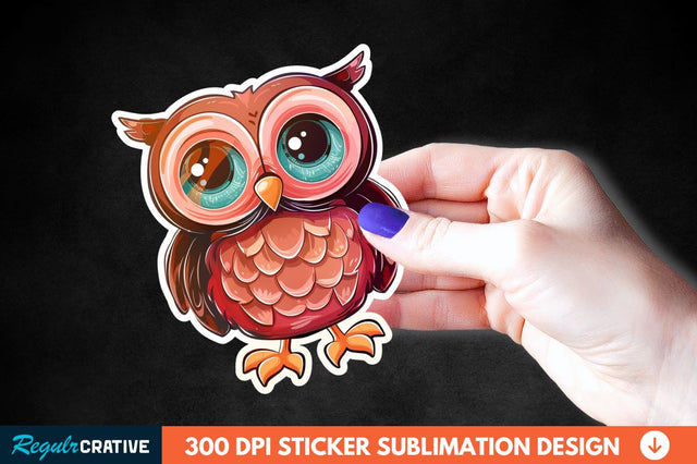 4th Of July Cute Owl Sticker Clipart Sublimation Regulrcrative 