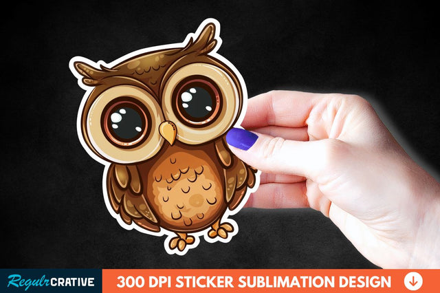 4th Of July Cute Owl Sticker Clipart Sublimation Regulrcrative 