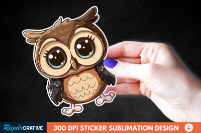 4th Of July Cute Owl Sticker Clipart Sublimation Regulrcrative 