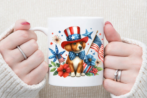 4th of July Dog Clipart Sublimation designartist 