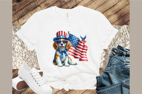 4th of July Dog Clipart Sublimation designartist 