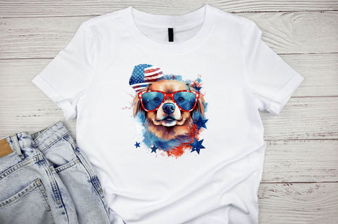 4th of July Dogs Watercolor Sublimation Bundle Sublimation Designangry 