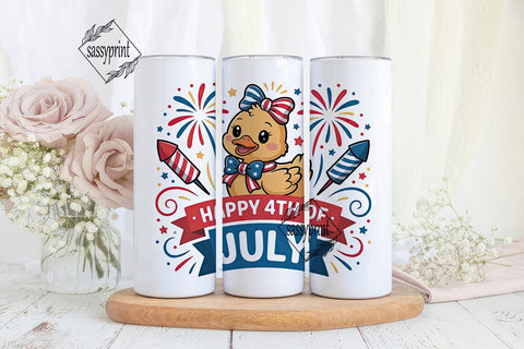 4th of July Duckling 20oz Tumbler Sublimation sassyprint 