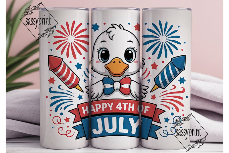 4th of July Duckling 20oz Tumbler Sublimation sassyprint 